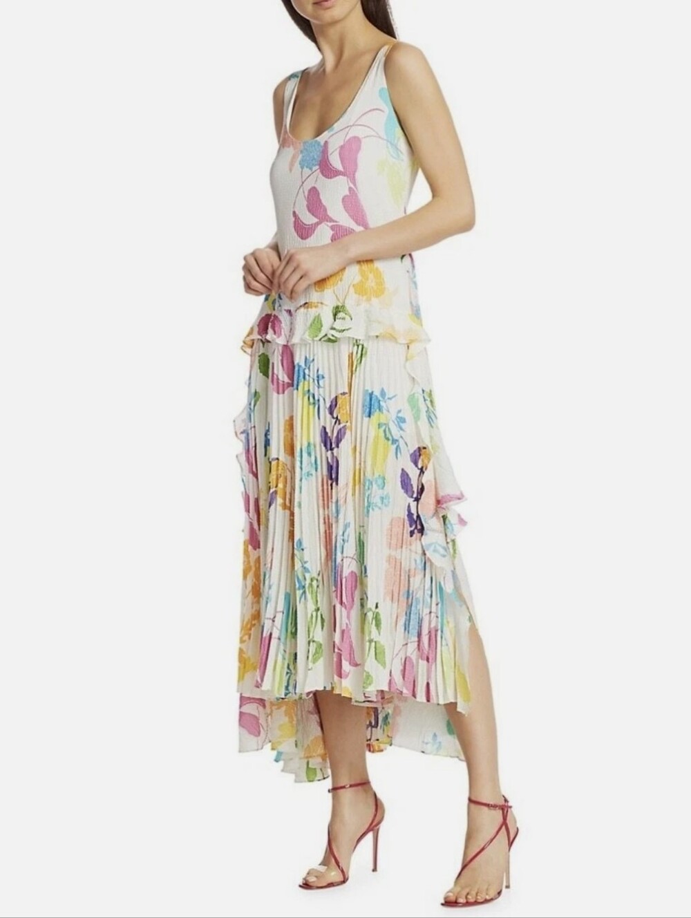TANYA TAYLOR COLETTE SILK FLORAL DRESS S